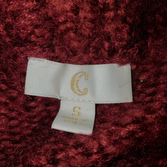 Papercut Clothing Southwest Knit Cardigan Sweater Open-Front Burgundy Geometric - Picture 5 of 6